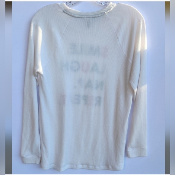 SO Sleepwear Top. "Smile. Laugh. Nap. Repeat." Women's Size Small. - Picture 2 of 3